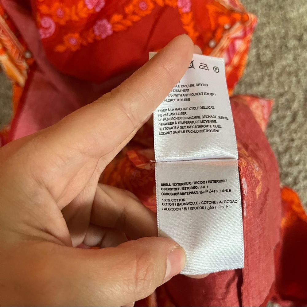 Farm  Rio Anthropologie Printed Cut Out Tiered Hem Dress Boho Western Womens S - Picture 6 of 9